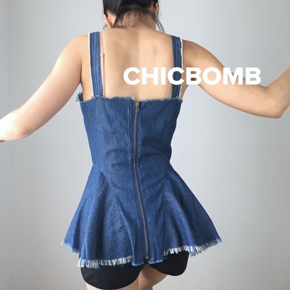 DENIM SOFT BUSTIER TOP - Picture 2 of 6